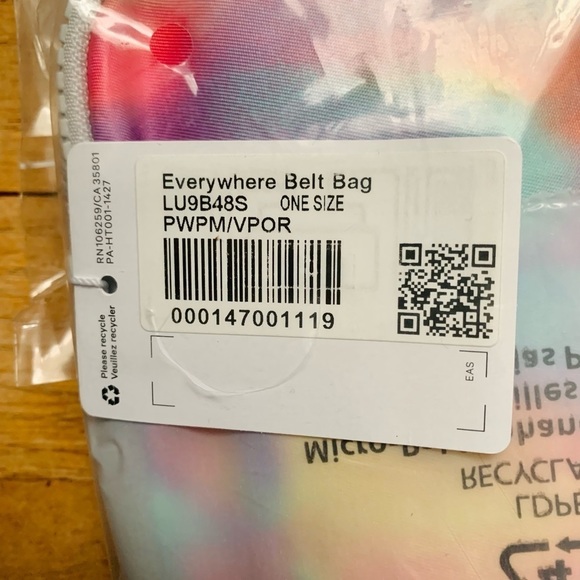 🎉hp! NWT SOLDOUT SUMMER EDITION LULULEMON EVERYWHERE BELT BAG 1L TIE DYE NEON - Picture 8 of 10